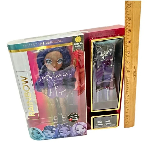 MGA Rainbow High Krystal Bailey Fashion  Doll Dark Purple Sparkle Series New - Picture 6 of 6